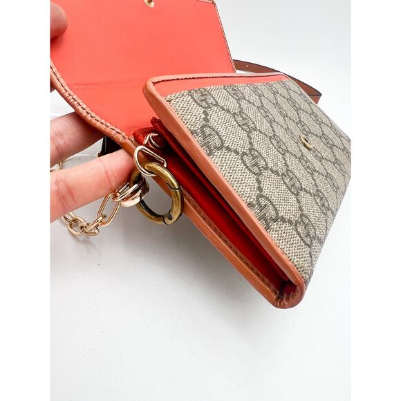 GUCCI GG Supreme Ribbon Beige Pink Orange Long Wallet Converted - Picture 11 of 15